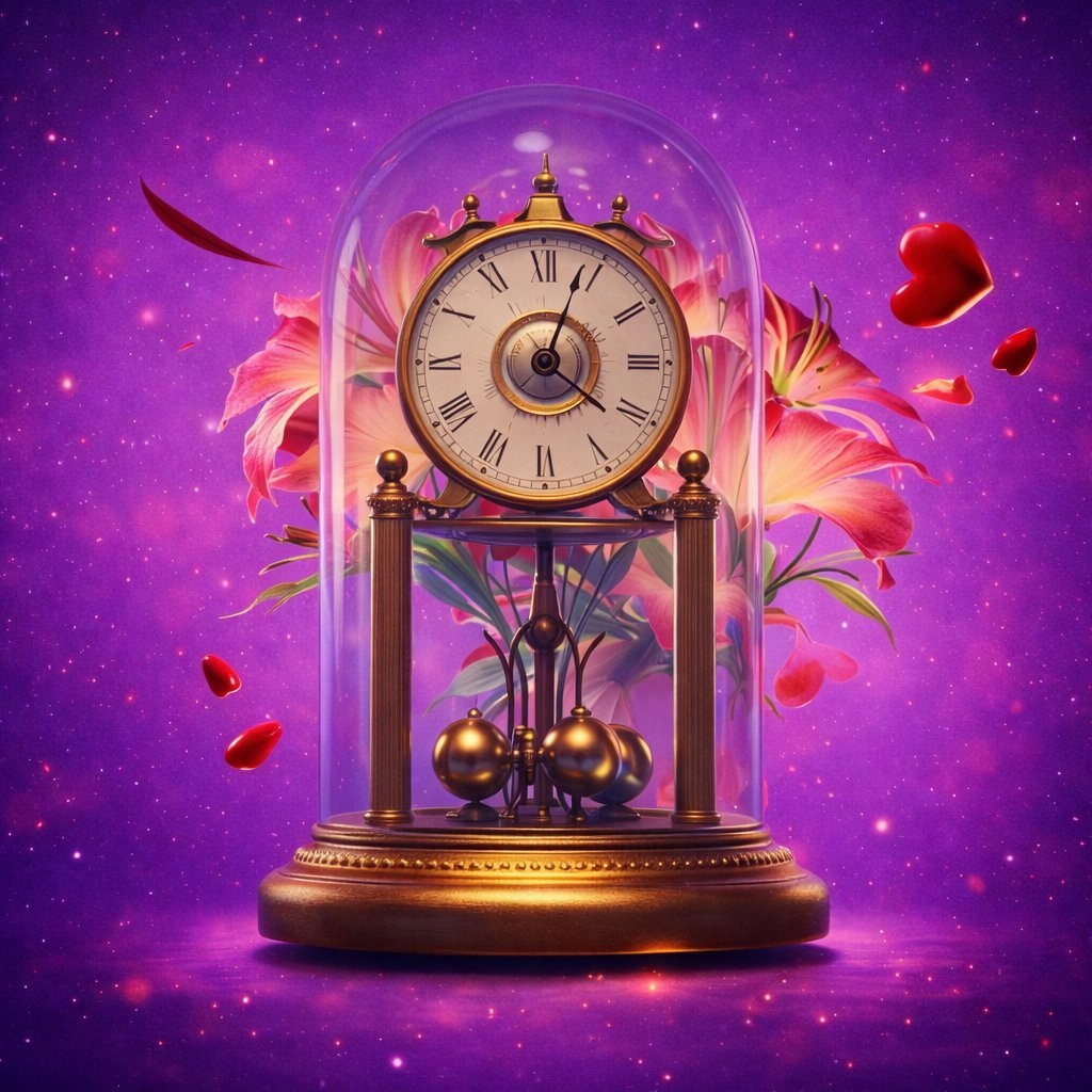 Romantic clock with flowers